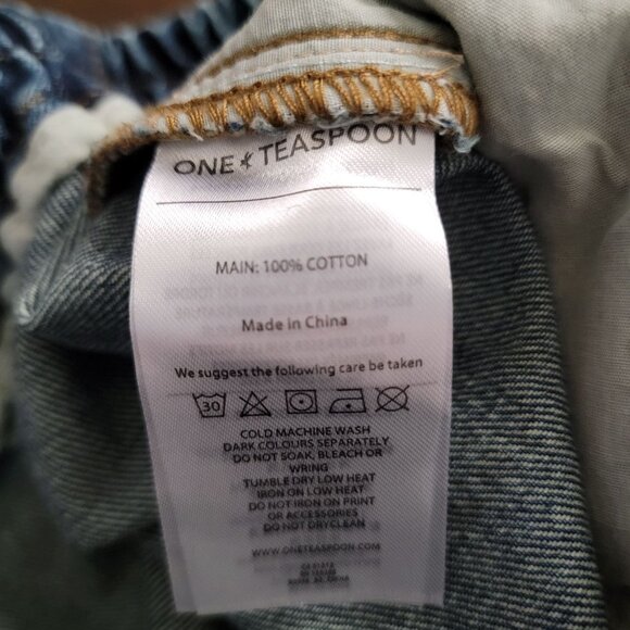 One Teaspoon Denim Boxer Shorts Womens XS Casual Y2K Vintage Contemporary - Picture 5 of 8